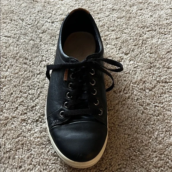 ECCO Soft 7 Women’s Black Leather Lace Up Sneakers Size 8 - Picture 9 of 16